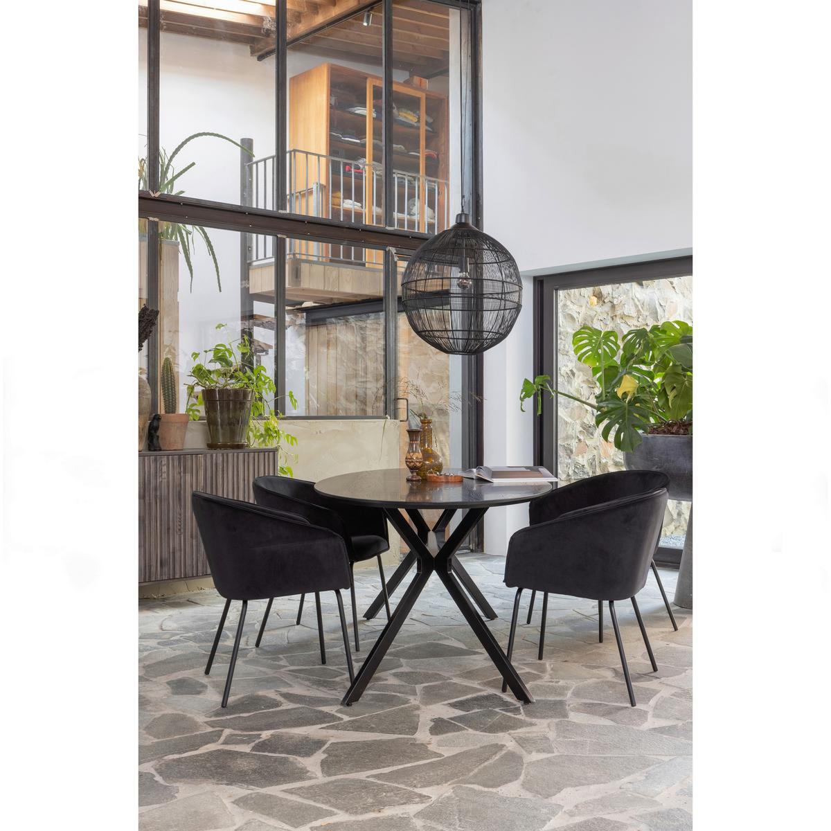 Esstisch Bruno Schwarz L: 220 cm - Schwarz, Design, Holzwerkstoff/Metall (220/100/75cm) - Livetastic