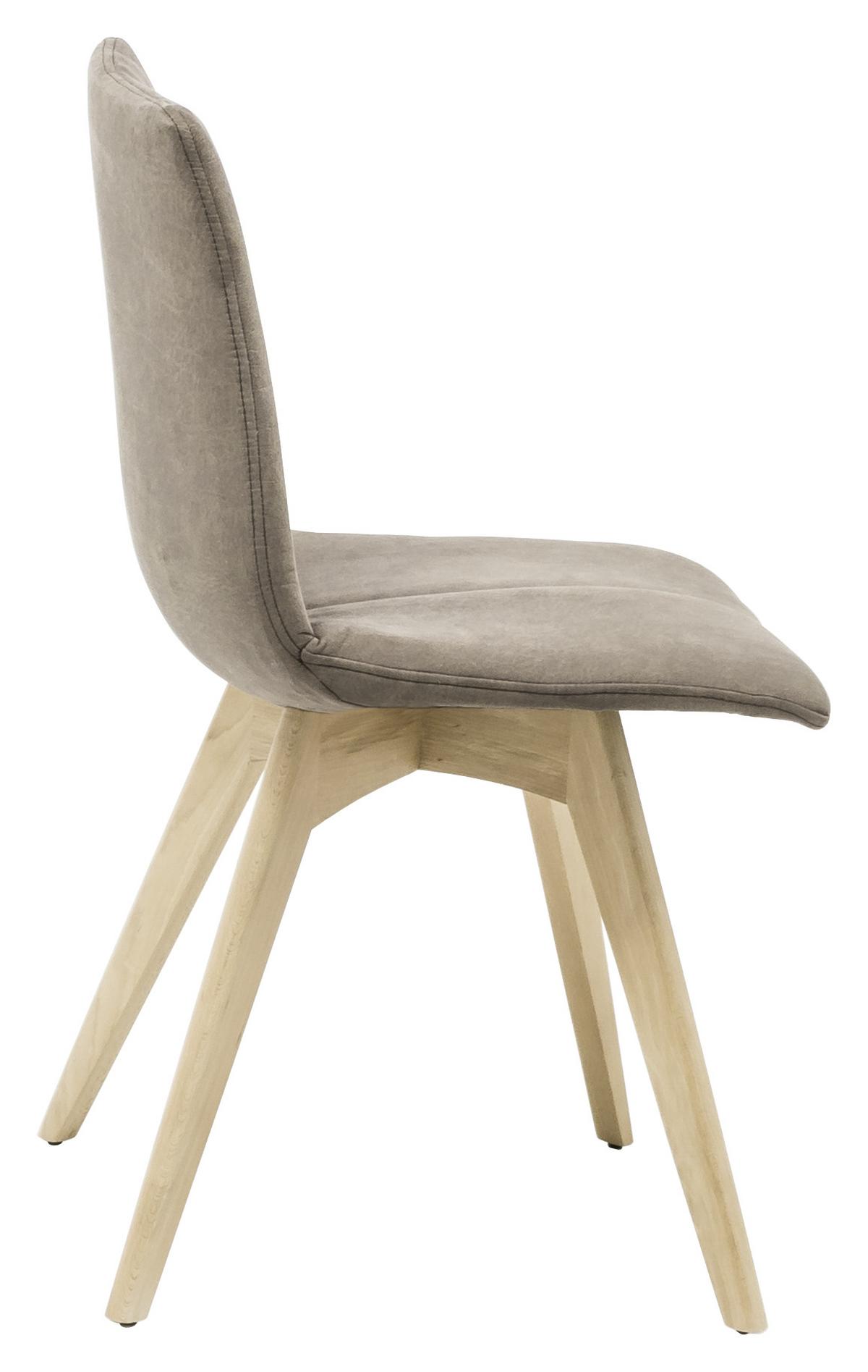KRZESŁO SANNE 1 - kolor piaskowy, Design, drewno/tkanina (47/87/52cm) - Novel