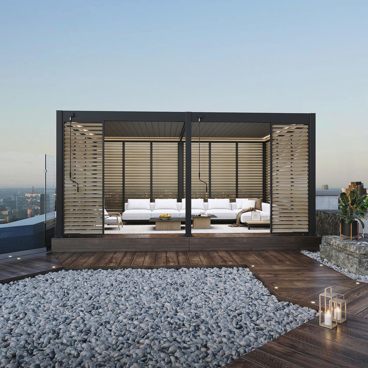 Pavillon Seitenteil ca. 123x255x10 cm Naturfarben - Naturfarben, Basics, Metall (123/255/10cm) - WEIDE