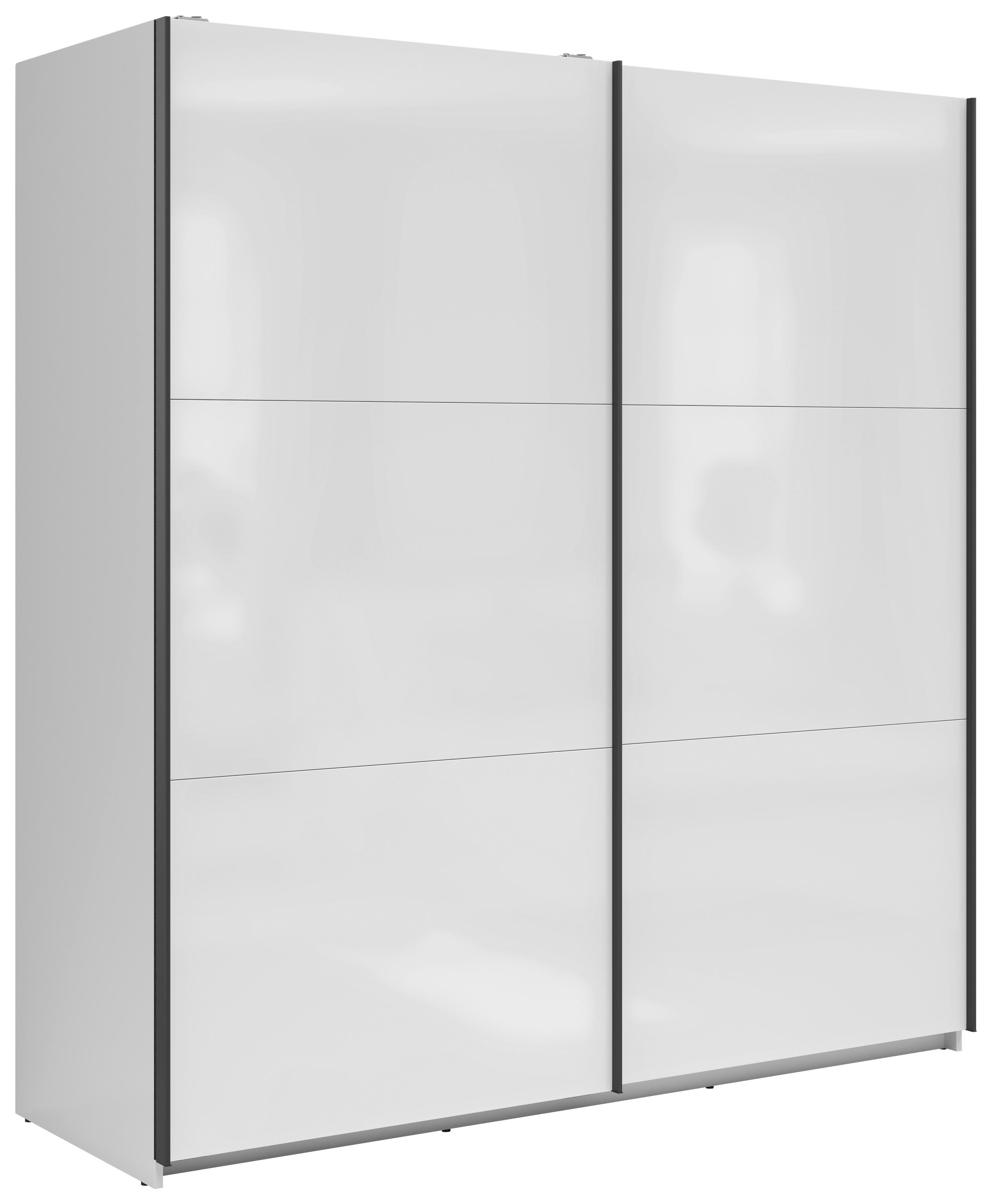 Ormar S Kliznim Vratima Tetrix - bijela visoki sjaj/antracit, Moderno, drvni materijal/metal (183/195,5/60cm) - Modern Living