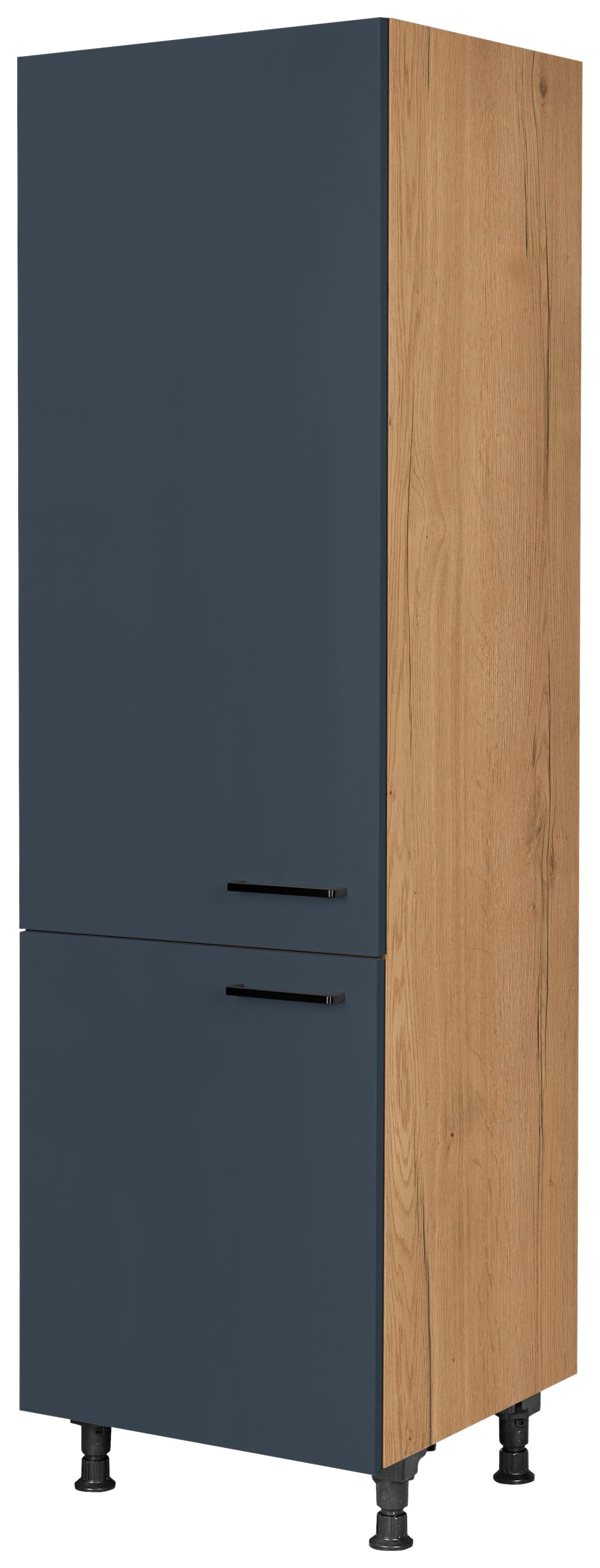 Geräteumbauschrank Easytouch Blau - Blau/Eichefarben, MODERN, Holzwerkstoff/Metall (60/216,6/58cm) - Nobilia