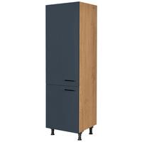 Geräteumbauschrank Easytouch Blau - Blau/Eichefarben, MODERN, Holzwerkstoff/Metall (60/216,6/58cm) - Nobilia