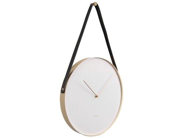 ZEGAR ŚCIENNY KA5767WH - biały/kolor złoty, Trend, metal/szkło (34cm) - Karlsson