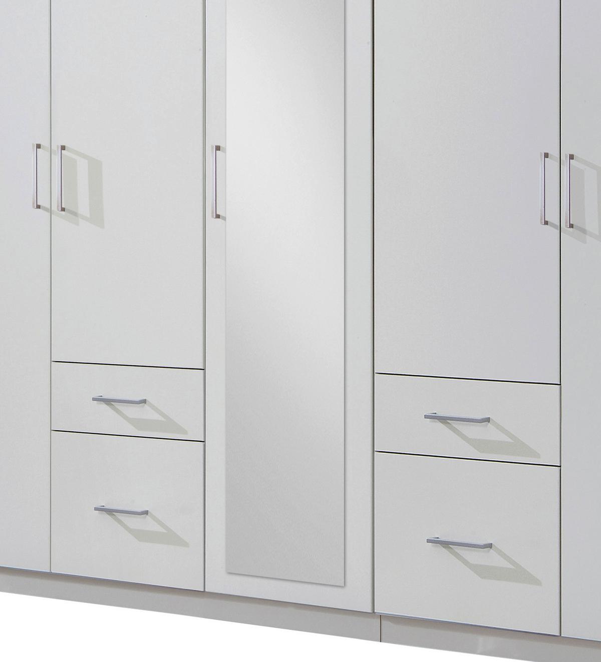 Ormar S Klasičnm Vratima Freiburg - bijela/srebrne boje, Design, staklo/drvni materijal (225/210/58cm) - Modern Living