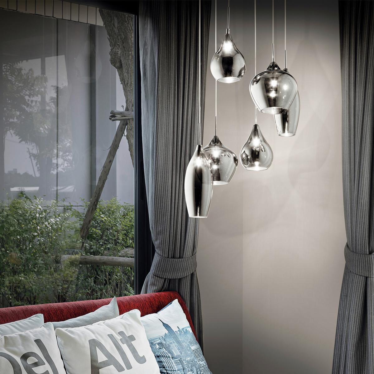 LAMPA WISZĄCA TRONDHEIM - szary, Trend, metal/szkło (60/30-135cm) - Dieter Knoll