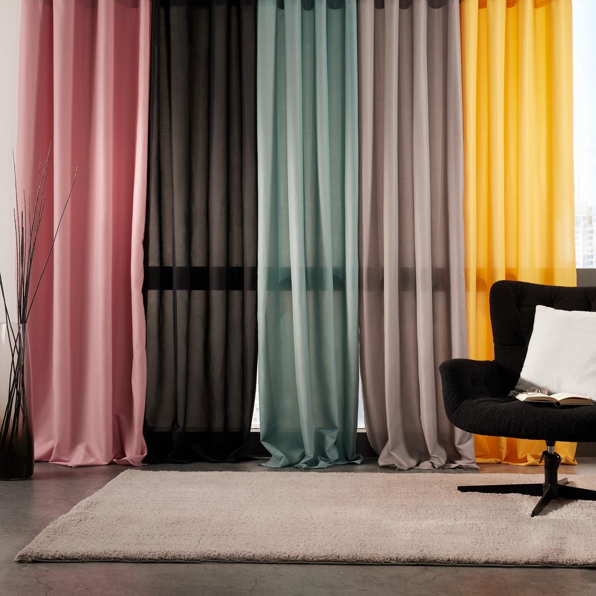Zavesa Z Obročki Abby -Jub- - roza, Konvencionalno, tekstil (140/235cm) - Modern Living