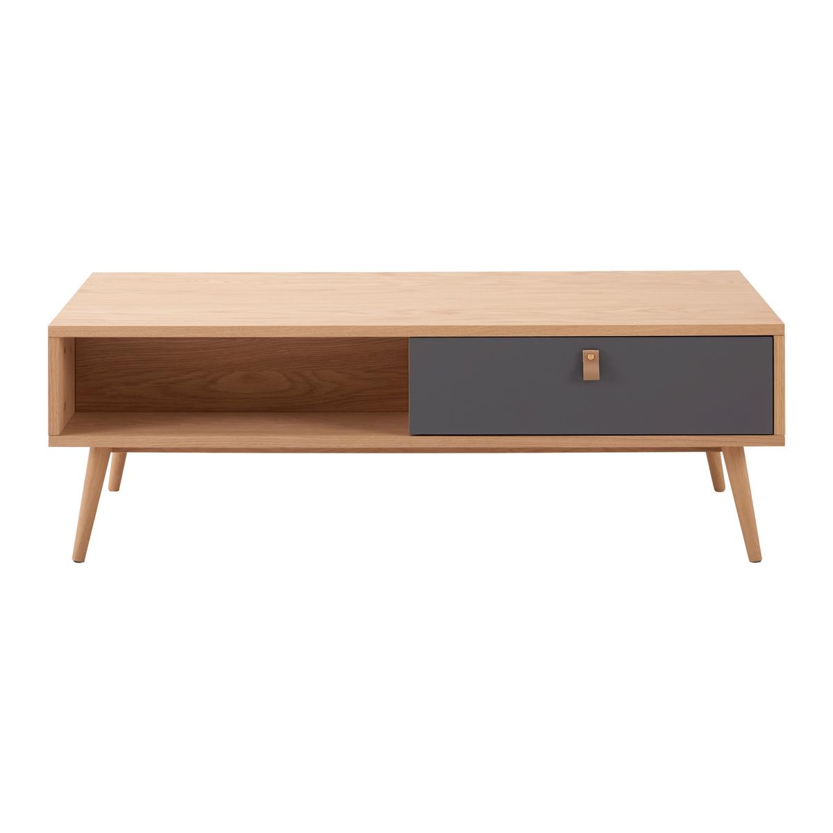 Couchtisch Lena Grau/ Naturfarben Eiche MDF - Hellbraun/Naturfarben, MODERN, Holz/Holzwerkstoff (120/40/60cm) - Bessagi Home