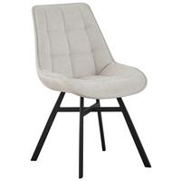 Stuhl Luna Beige - Beige/Schwarz, Modern, Holz/Textil (53/87/61cm) - Mömax