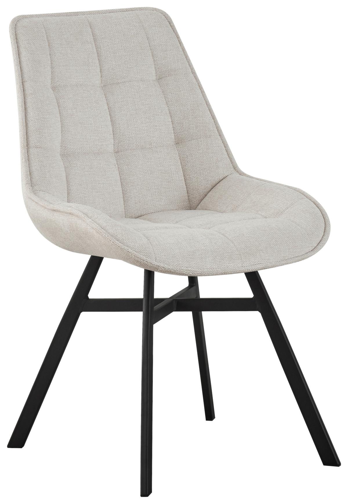 Stuhl Luna Beige - Beige/Schwarz, Modern, Holz/Textil (53/87/61cm) - Mömax