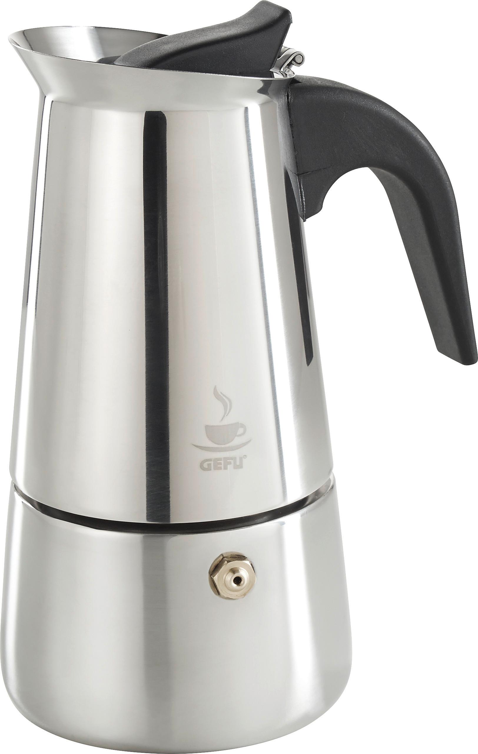 KAWIARKA DO ESPRESSO 16150 - kolor chromowy, Basics, tworzywo sztuczne/metal (12,4/8,9/17,4cm) - Gefu