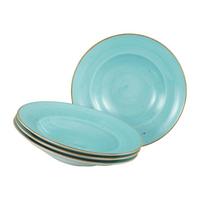 Set Krožnikov Za Testenine Vintage Nature Aqua, 4-Delni - turkizna/bela, Basics, keramika (27cm) - Creatable