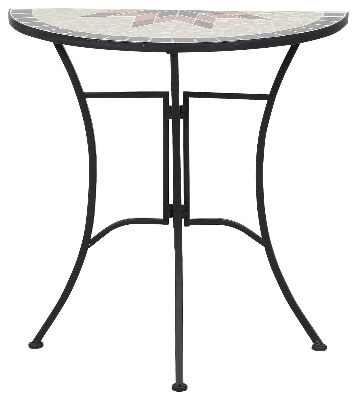 GARTENTISCH 875354 - Multicolor/Schwarz, MODERN, Keramik/Metall (70/35,5/71cm) - Siena Garden