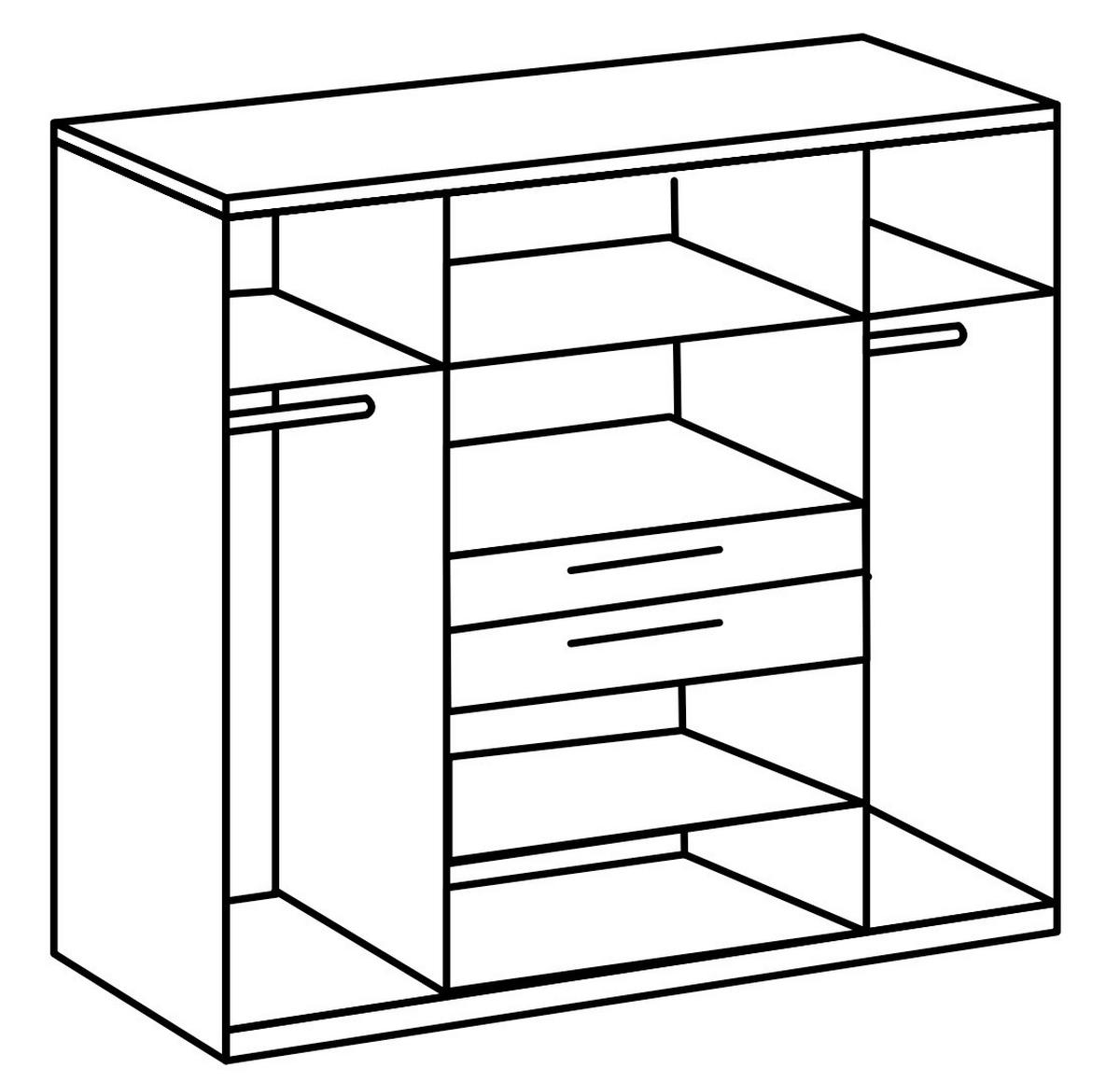 Ormar S Klasičnim Vratima Lumio - sahara/siva, Konvencionalno, drvni materijal/plastika (180/208/65cm) - Modern Living