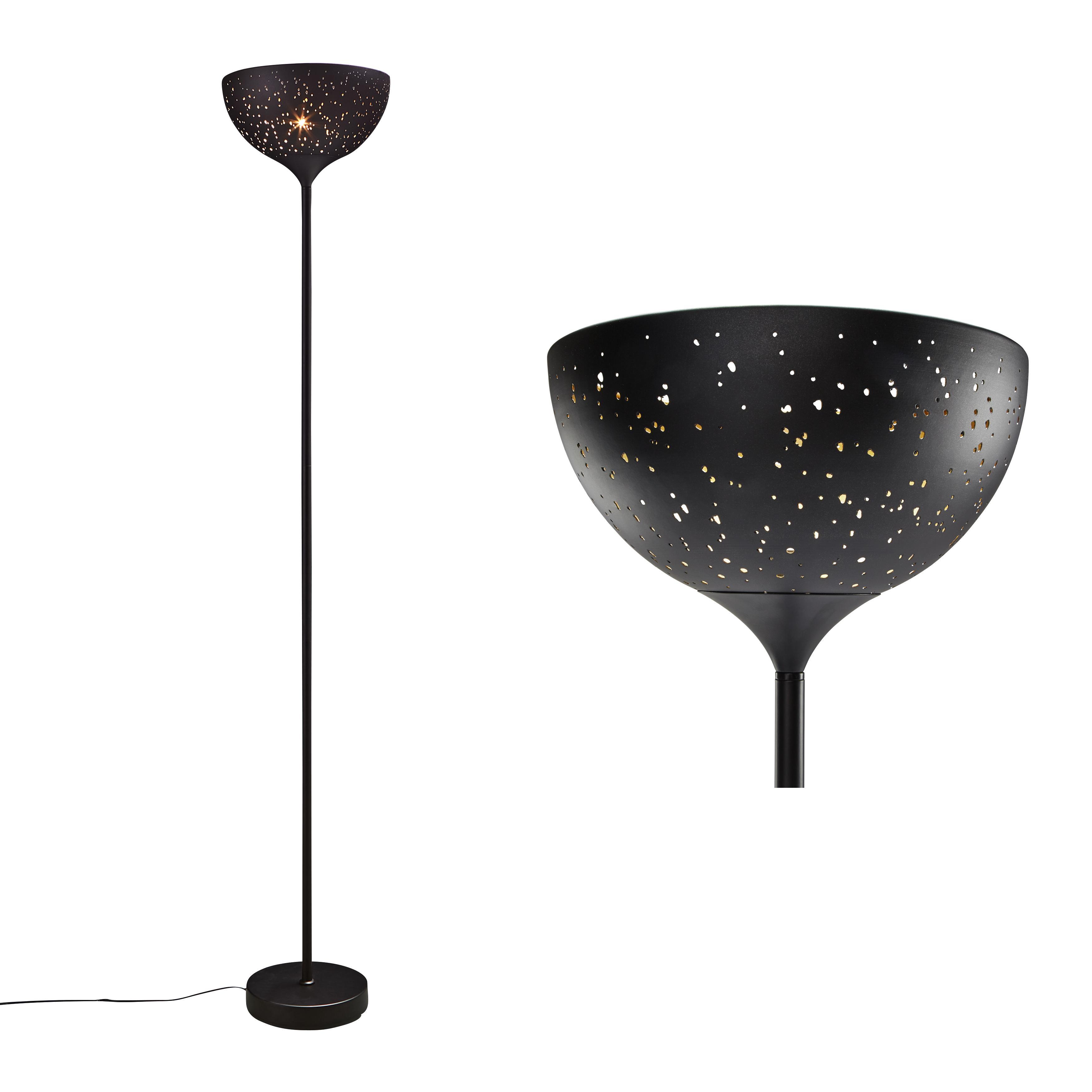 STEHLEUCHTE max. 60 Watt 'Kylo' - Schwarz, ROMANTIK / LANDHAUS, Metall (30/175cm) - Bessagi Home