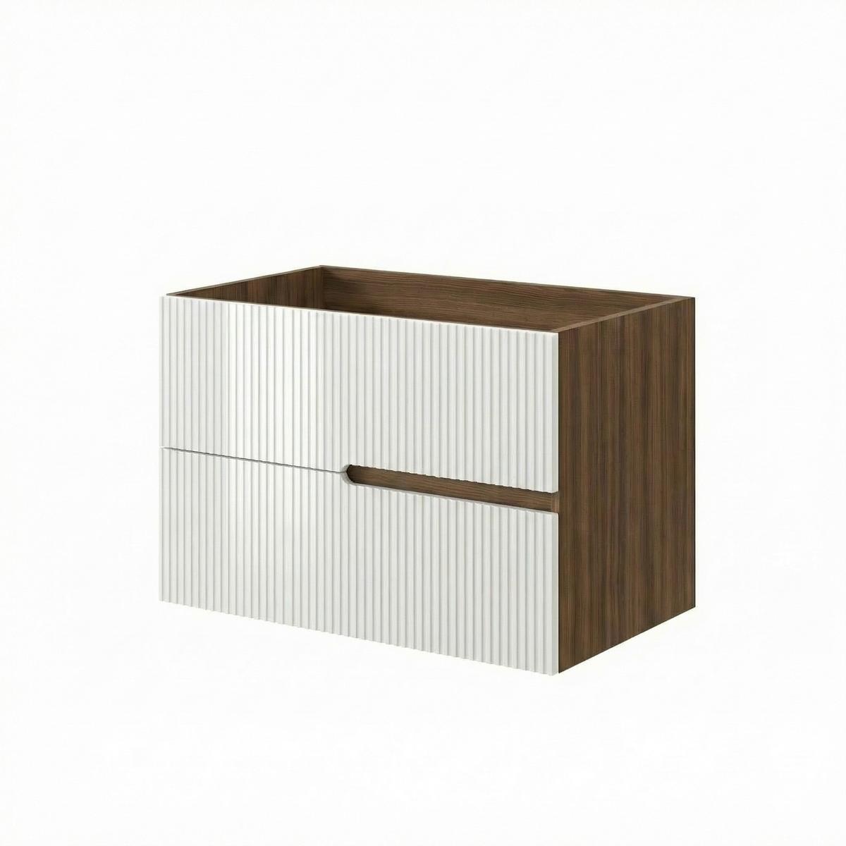 Element Ispod Umivaonika Eva - boje oraha/bijela visoki sjaj, Moderno, drvni materijal (80/51/46cm)