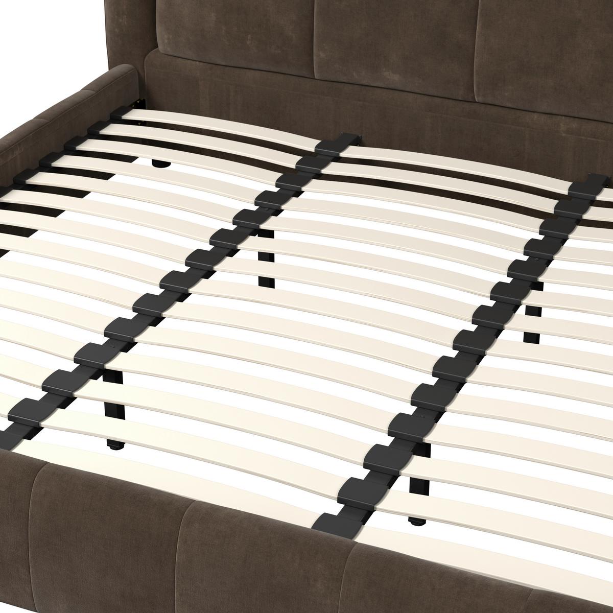 Polsterbett Anton Braun ca. 160x200 cm - Schwarz/Braun, MODERN, Holz/Textil (160/200cm) - Bessagi Home