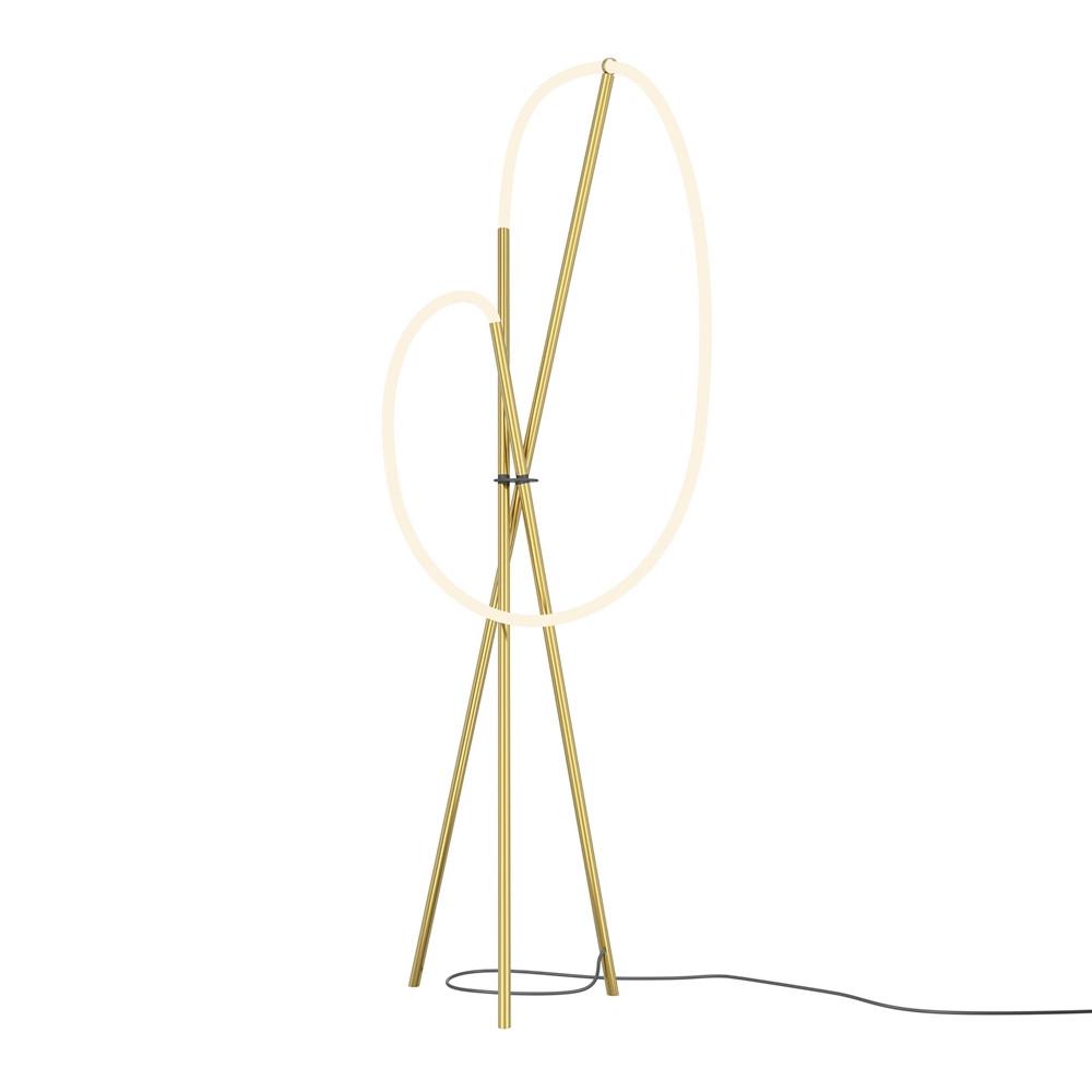 Stoječa Led-svetilka Crochet - bela/barve medenine, Design, kovina/umetna masa (45/162cm) - MAYTONI