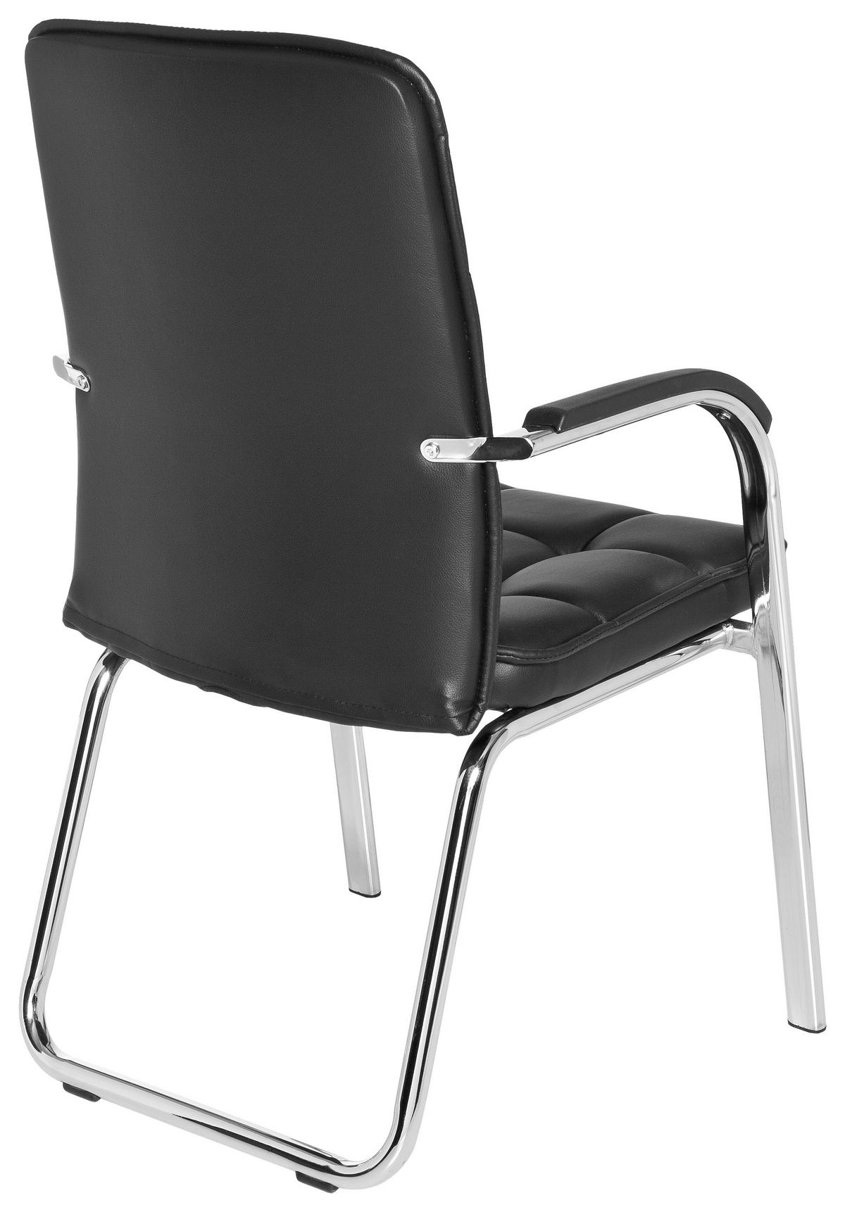 Konferenčni Stol Borne, Črna - barve kroma/črna, Moderno, kovina/tekstil (54/93/44cm) - MID.YOU