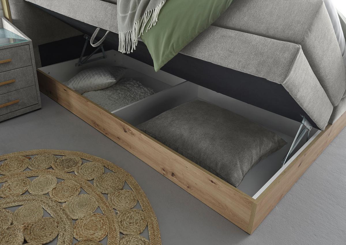 Boxspringbett Preston ca. 180x200 Hellgrau - Hellgrau, MODERN, Holz/Holzwerkstoff (180/200cm) - Livetastic
