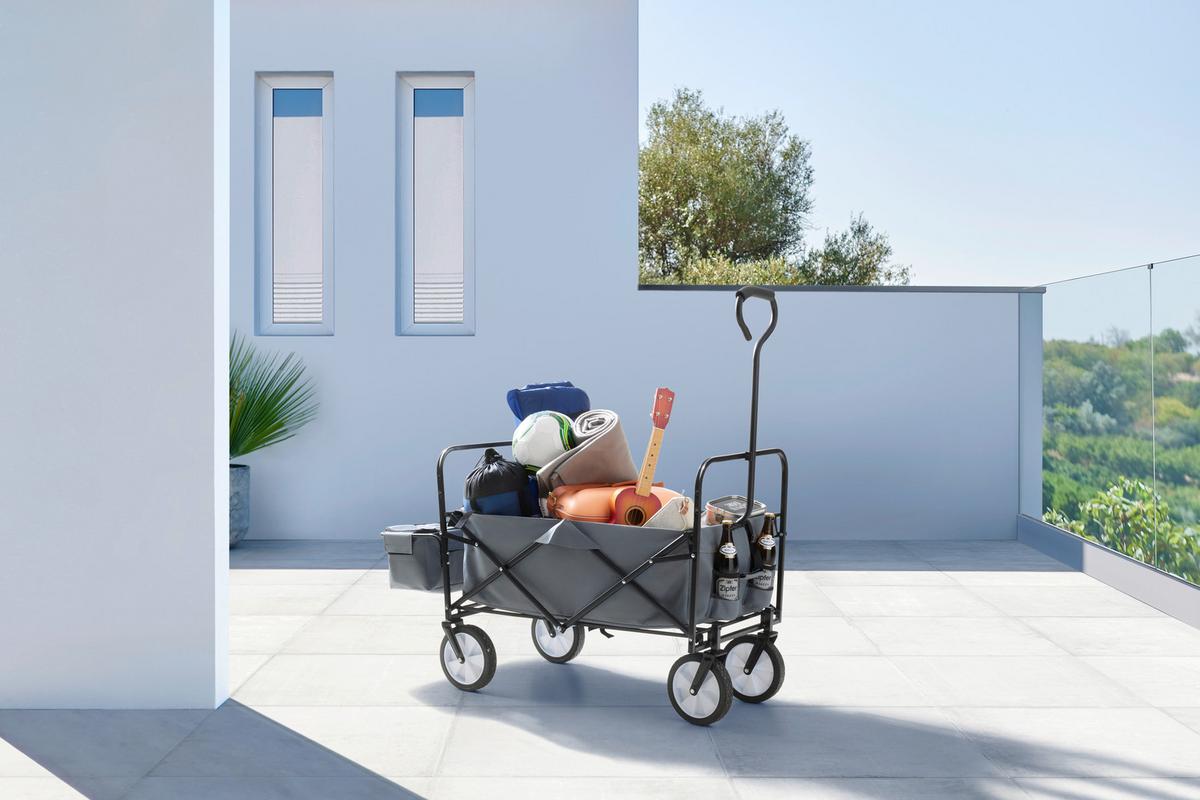 Bollerwagen Peter Schwarz/Grau 7-teilig - Schwarz/Grau, KONVENTIONELL, Kunststoff/Textil (117/55/120cm) - Mömax