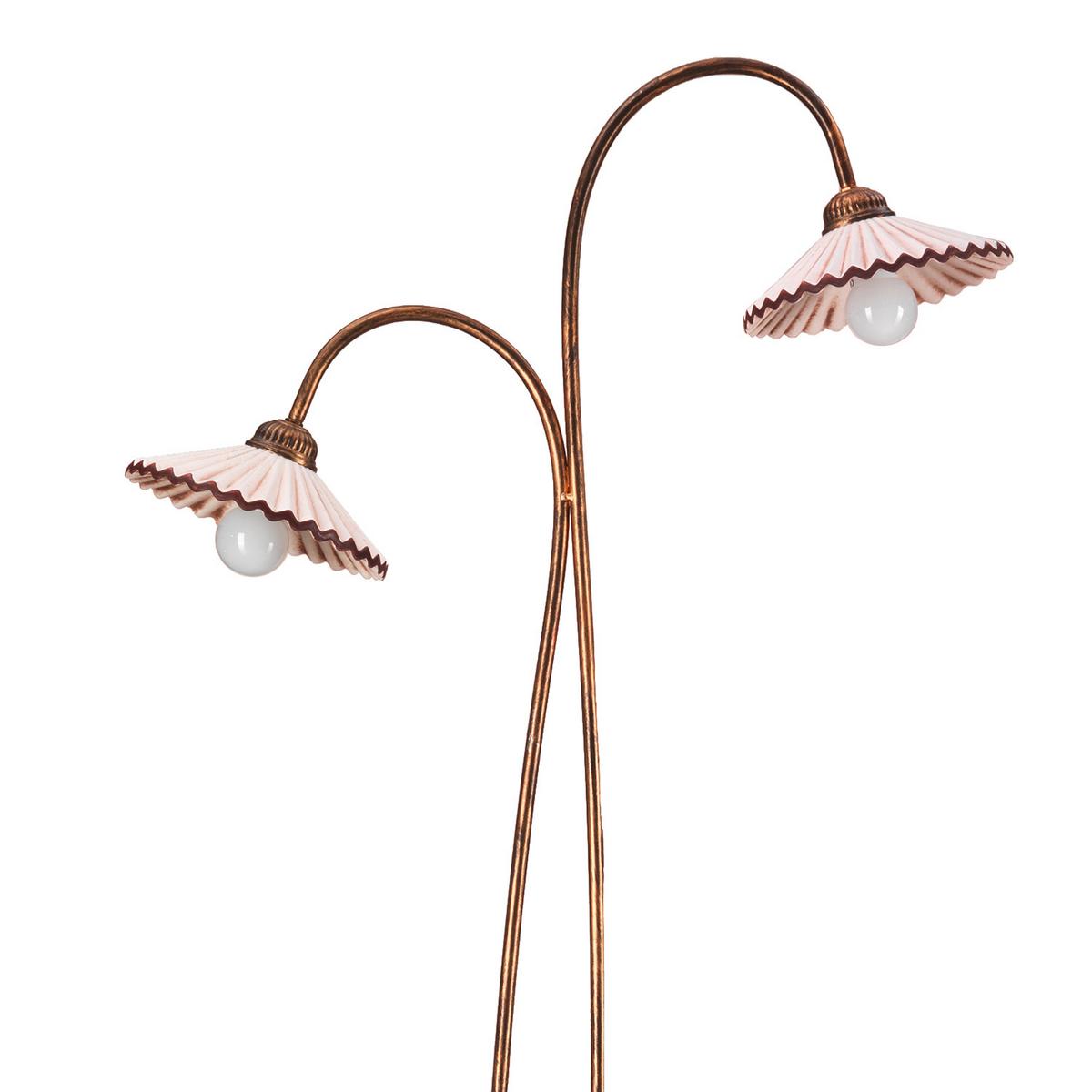 Stehleuchte Rosina Bronzefarben max. 6 Watt - Bernsteinfarben/Bronzefarben, KONVENTIONELL, Keramik/Metall (55/42/180cm)