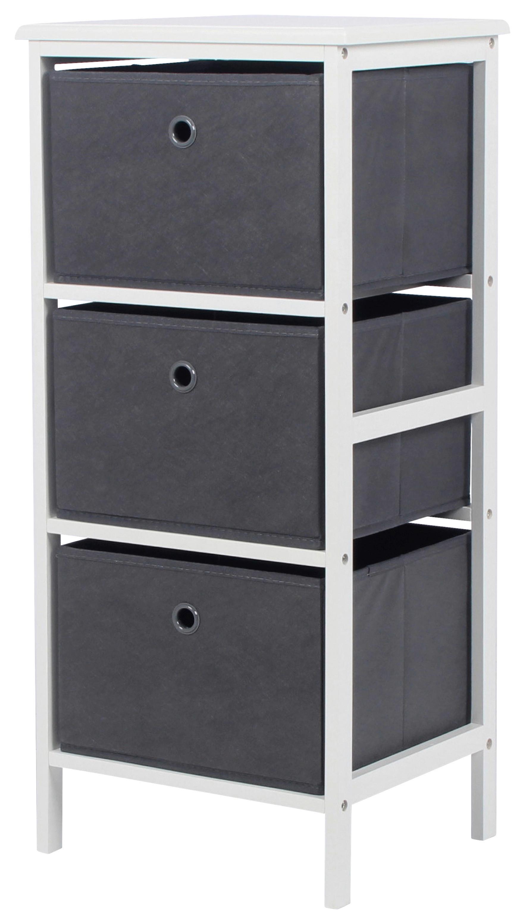Etajeră Oliver 2 - alb/gri, Modern, hârtie/lemn (37/80/30cm) - Modern Living