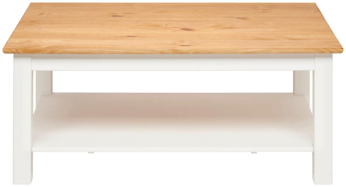 STOLIK KAWOWY KLAUS - kolor naturalny/biały, Romantik / Landhaus, drewno (110/45/75cm) - MID.YOU