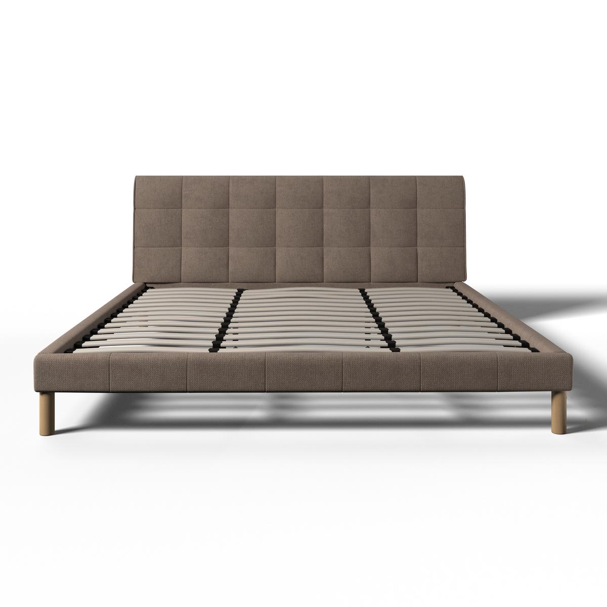 Oblazinjena Postelja Mara - sivobež/naravne barve, Moderno, kovina/tekstil (180/200cm) - Bessagi Home