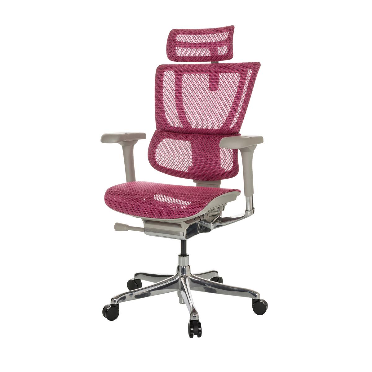 Pisarniški Stol Ergohuman Slim I G, Roza - roza/srebrne barve, Basics, kovina/umetna masa (69/116-138/66cm) - MID.YOU