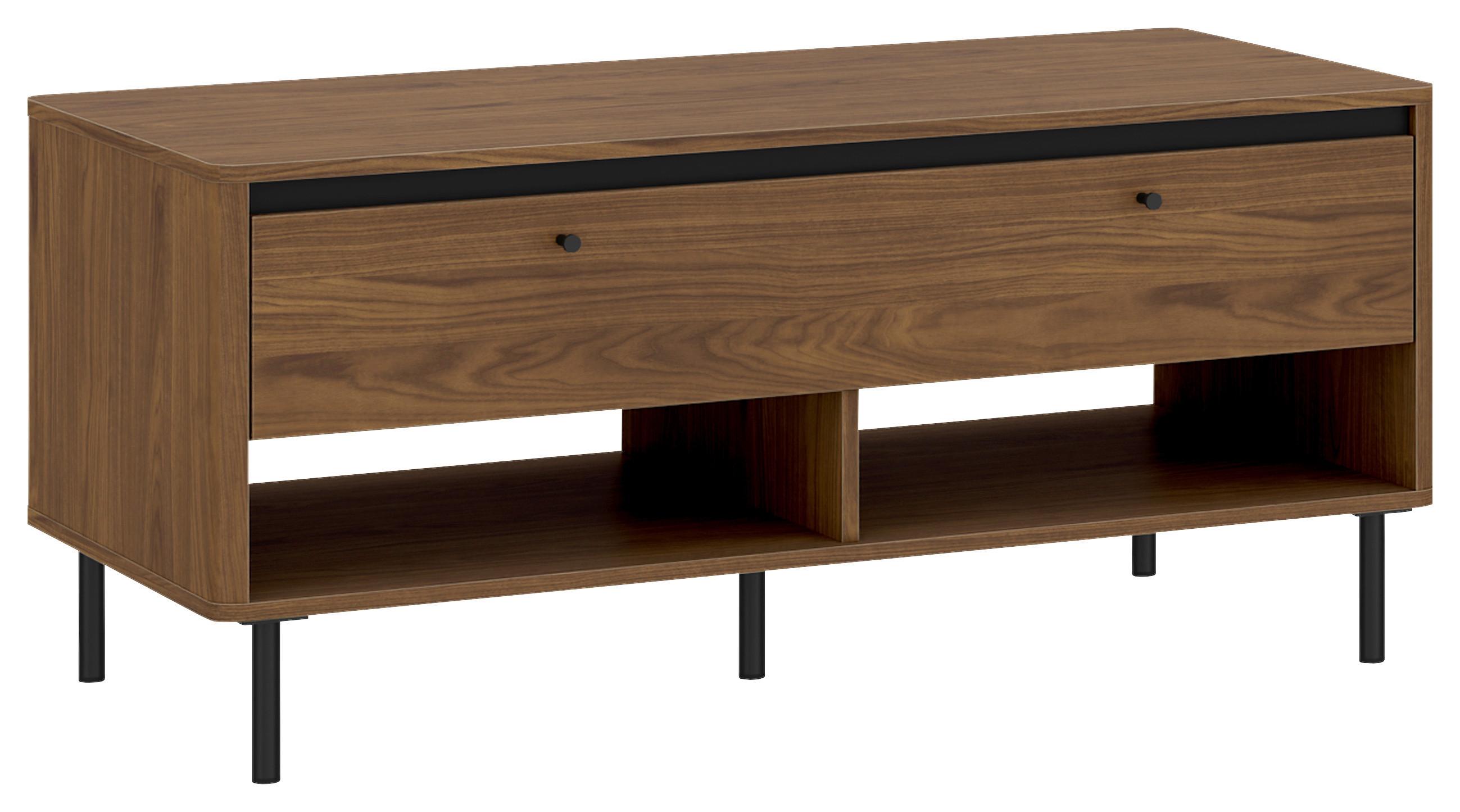 Măsuță De Cafea Revillo - culoare lemn de nuc/negru, Basics, metal/material pe bază de lemn (120/55/60cm) - Modern Living
