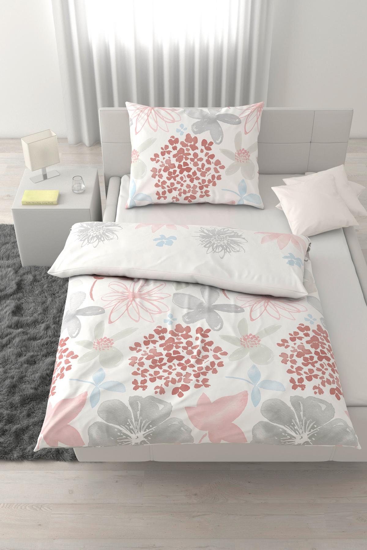 Posteljnina Gundi - roza/siva, Konvencionalno, tekstil (140/200cm) - Mömax