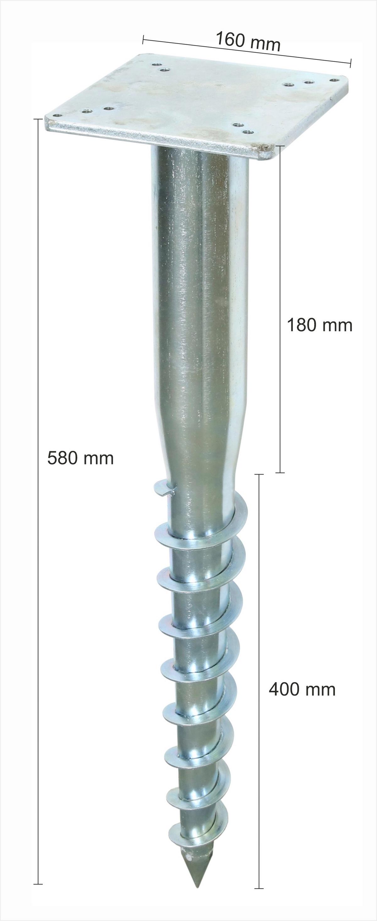 Schneider Universal Bodenhülse für Sonnenschirm ca. 16x58cm - Silberfarben, Basics, Metall (16/58cm) - Schneider