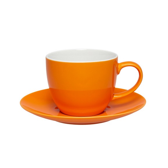 Kaffeetasse mit Untertasse Sandy in Orange aus Keramik Kaffeetasse mit Untertasse Sandy in Orange aus Keramik