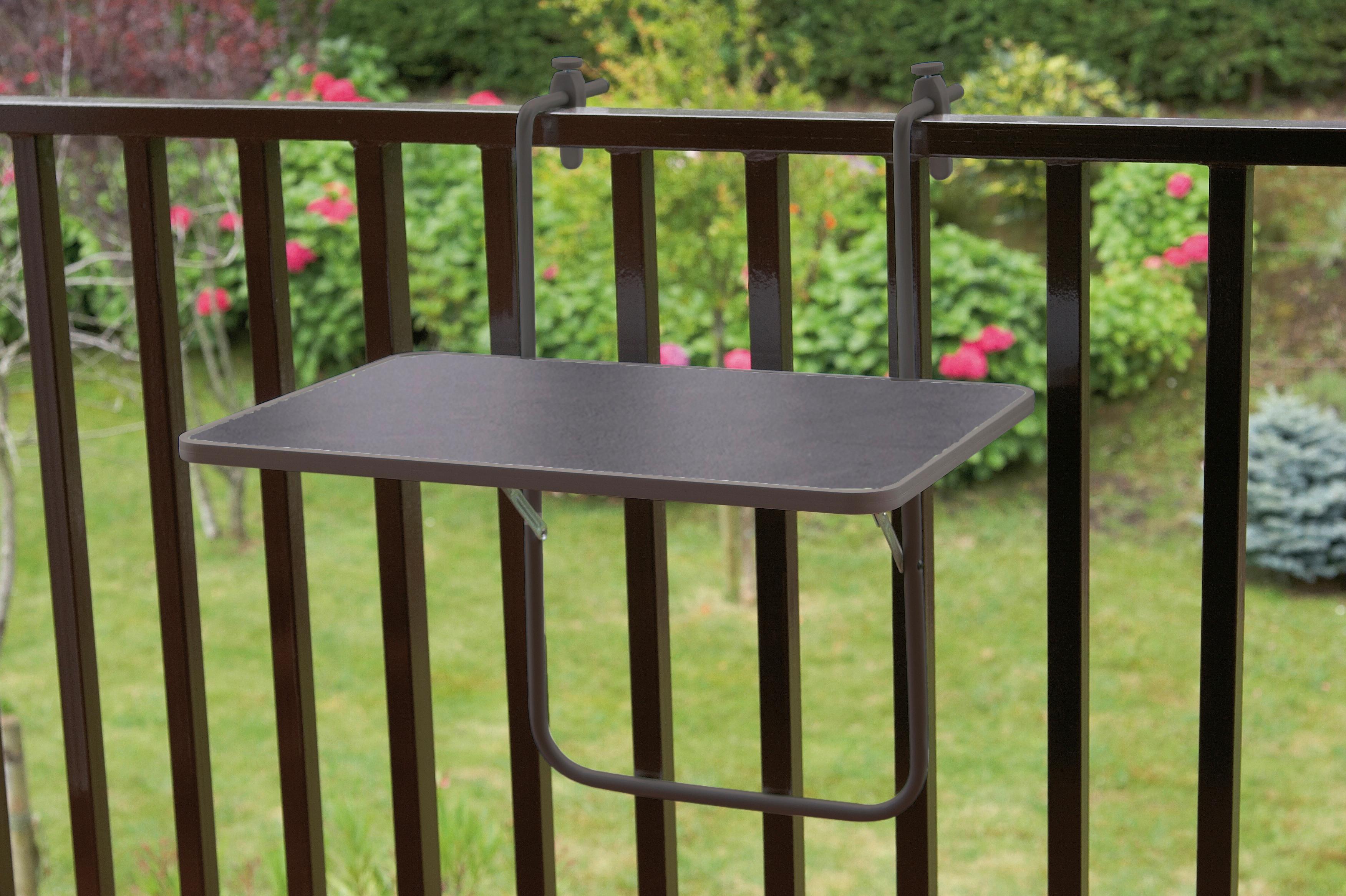Balkonklapptisch ca. 40x60 cm Anthrazit - Anthrazit, Basics, Holzwerkstoff/Metall (40/60/20cm) - Gardenson