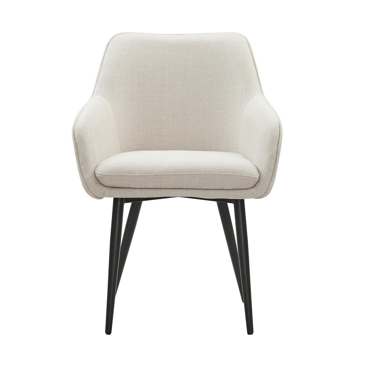 Naslanjač Rebi, Bež - črna/bež, Moderno, kovina/tekstil (61/85/60cm) - Livetastic