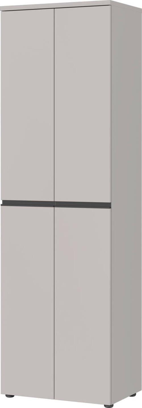 Garderobenschrank GW Bastia in Grau - Schwarz/Grau, MODERN, Holzwerkstoff/Kunststoff (59/194/41cm) - Premium Living