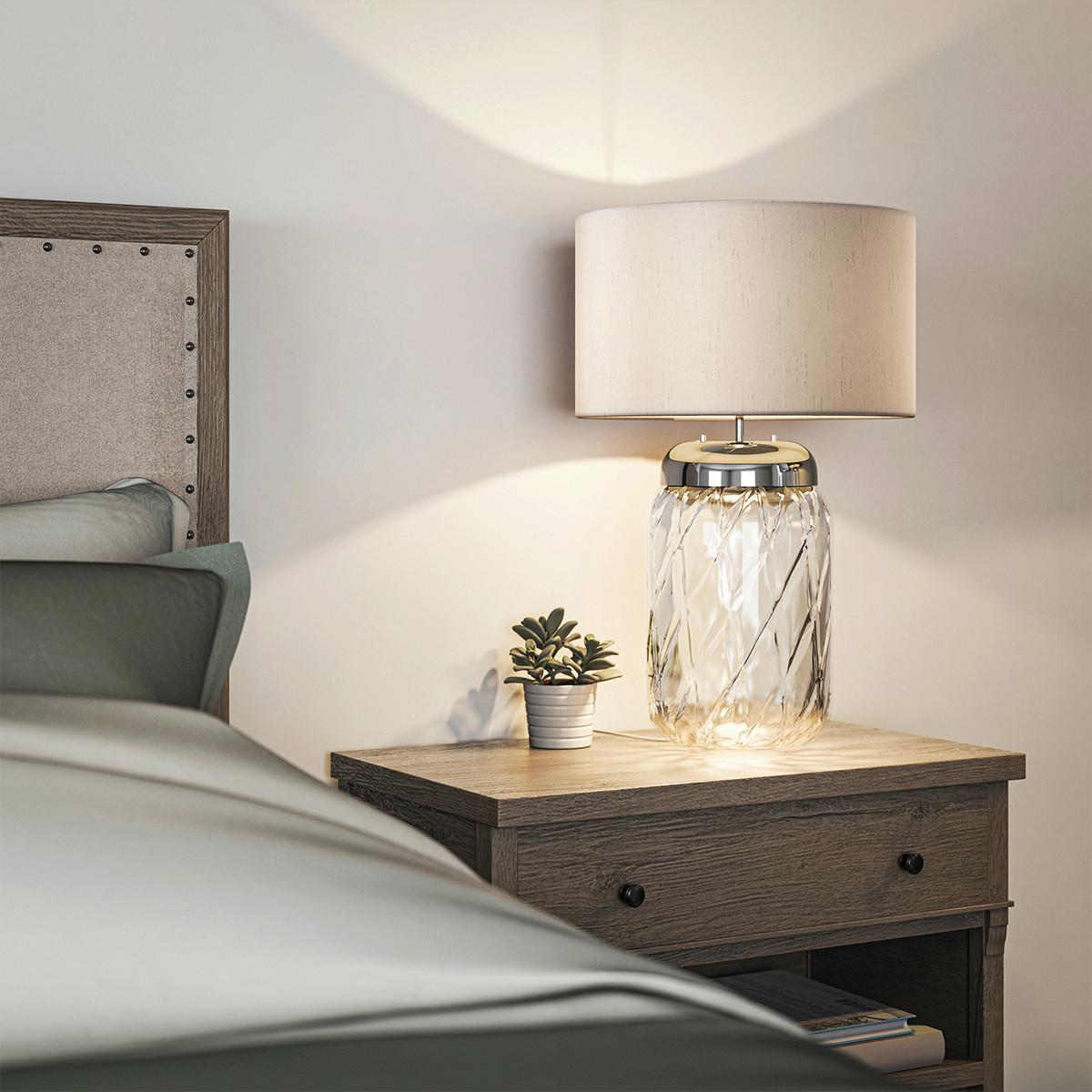 Stolna Svjetiljka Qn-Sola-Tl-L - boje nikla/prozirno, Design, staklo/metal (41/67.5cm) - Elstead Lighting