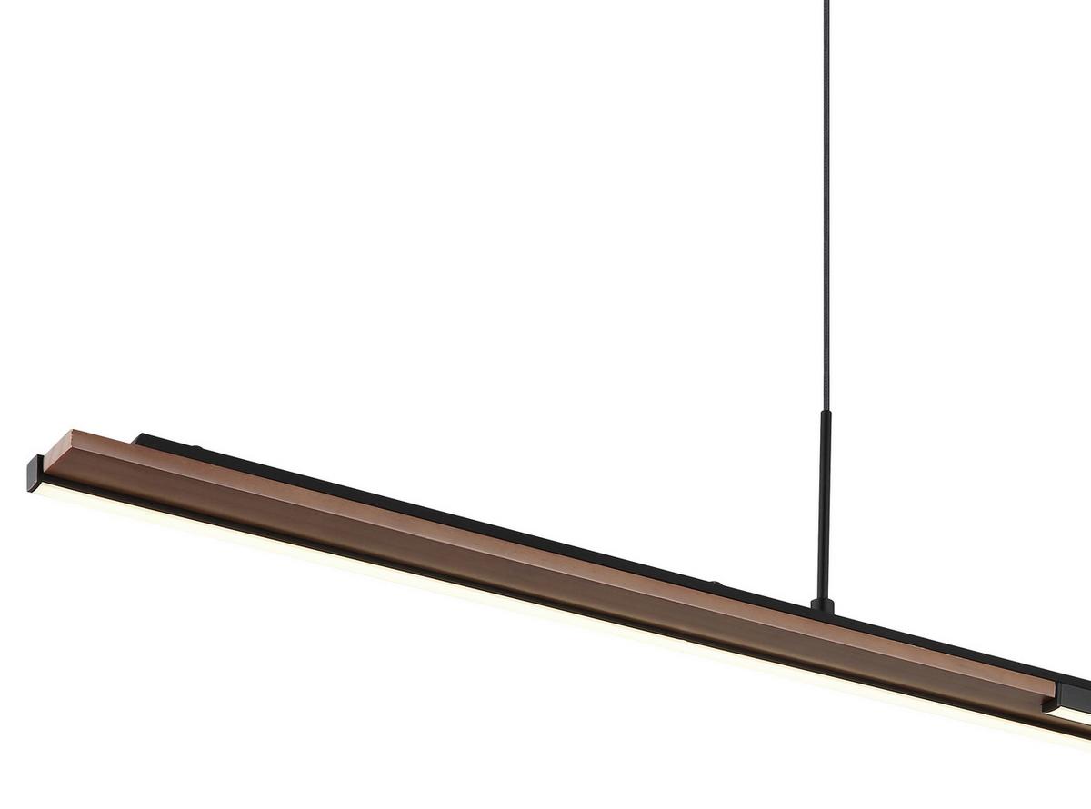 LED-HÄNGELEUCHTE 67182 QUITO - Weiss/Dunkelbraun, Design, Kunststoff/Metall (100,4/6/150cm) - Globo