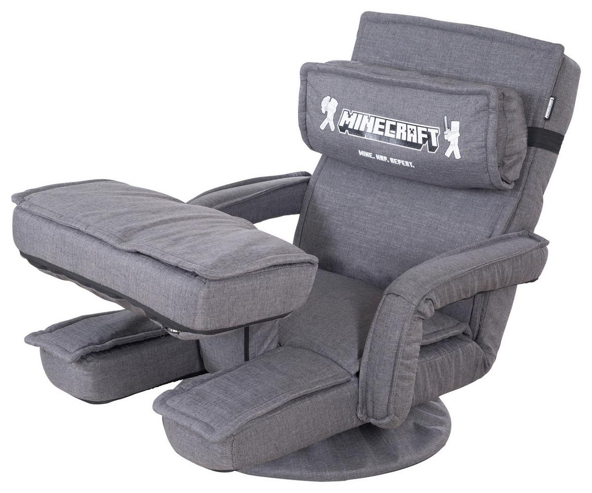 Loungesessel Minecraft ca. 62x80x60 cm Grau - Grau, MODERN, Textil/Metall (62/80/60cm) - Minecraft