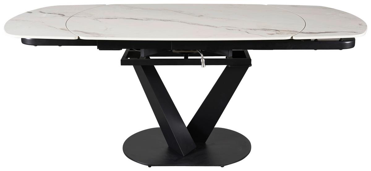 Stol Na Izvlačenje Nicolas - bijela/crna, Moderno, kamen/metal (120-180/90/75-77cm) - Premium Living