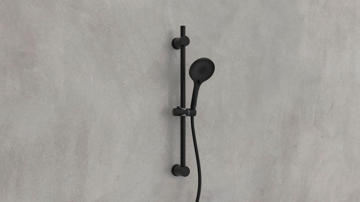 ZESTAW NATRYSKOWY 64926 - czarny, Basics, tworzywo sztuczne/metal (11,2/70/13cm) - Schütte