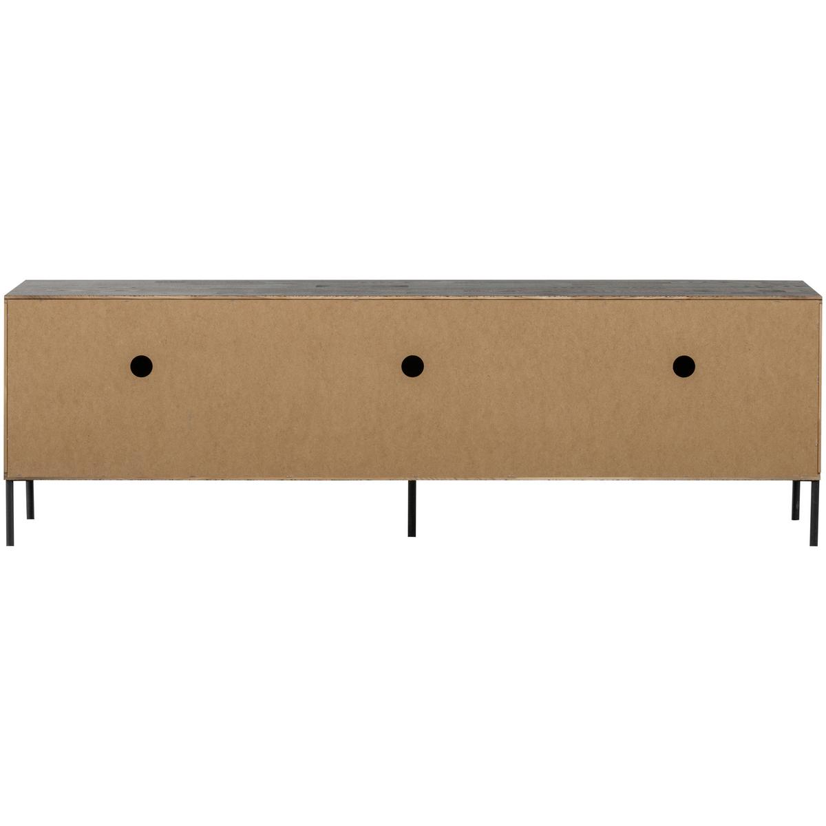 Lowboard Gravure Braun B: 180cm - Schwarz/Braun, Design, Holz/Metall (180/56/46cm) - Livetastic