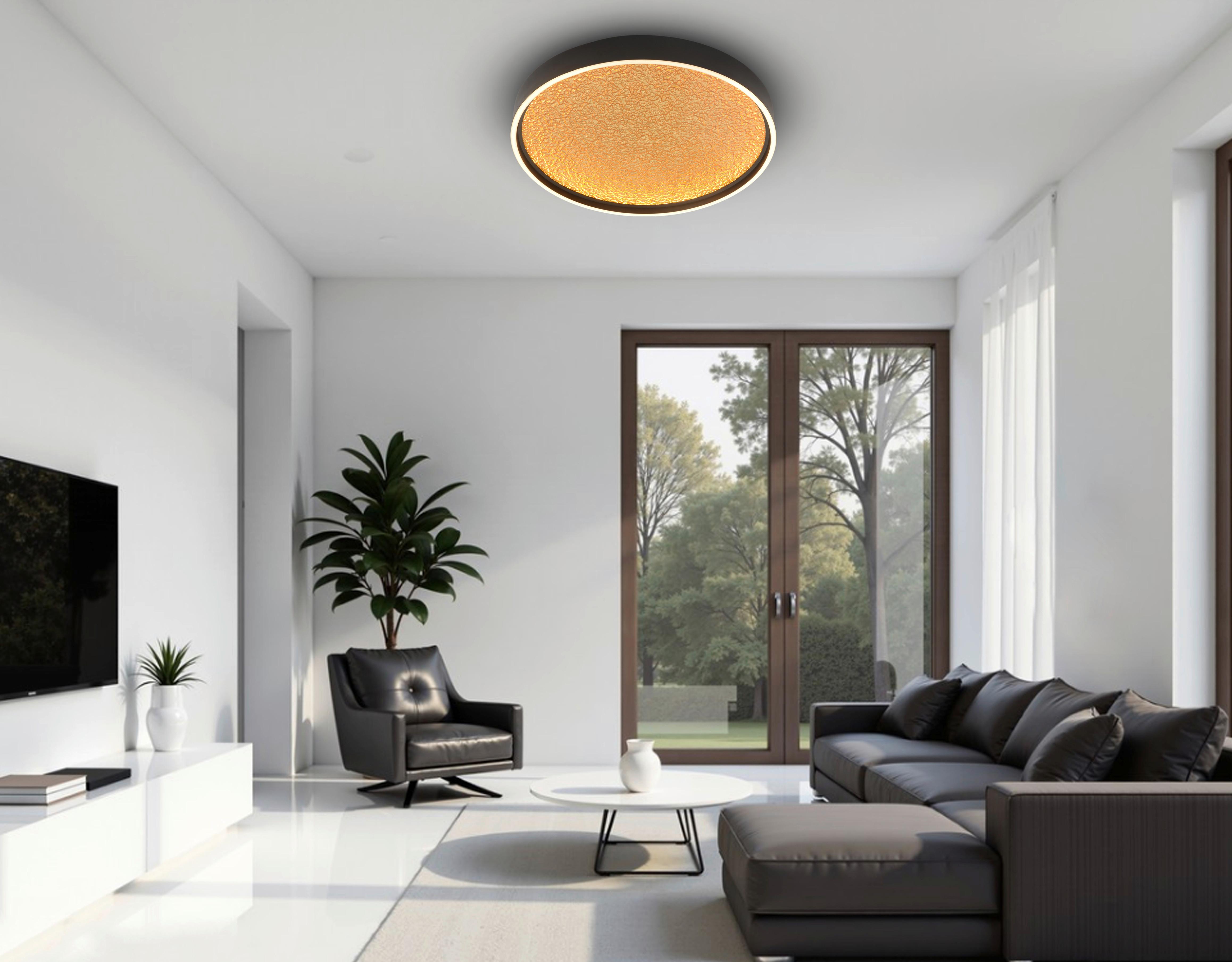 LAMPA SUFITOWA LED 9069-102L BORMES - czarny/kolor złoty, Design, tworzywo sztuczne/metal (60/6,5cm)