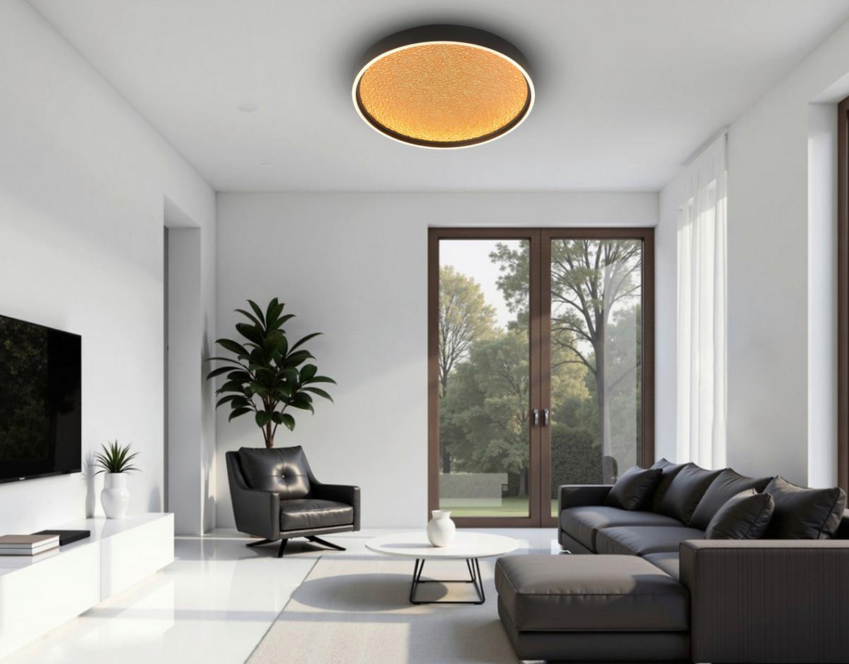 LAMPA SUFITOWA LED 9069-102L BORMES - czarny/kolor złoty, Design, tworzywo sztuczne/metal (60/6,5cm)