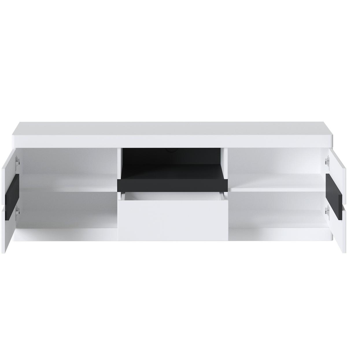 Comodă TV TURINO NEO - alb/grafit, Trend, material pe bază de lemn (150/49,8/39,9cm) - Modern Living