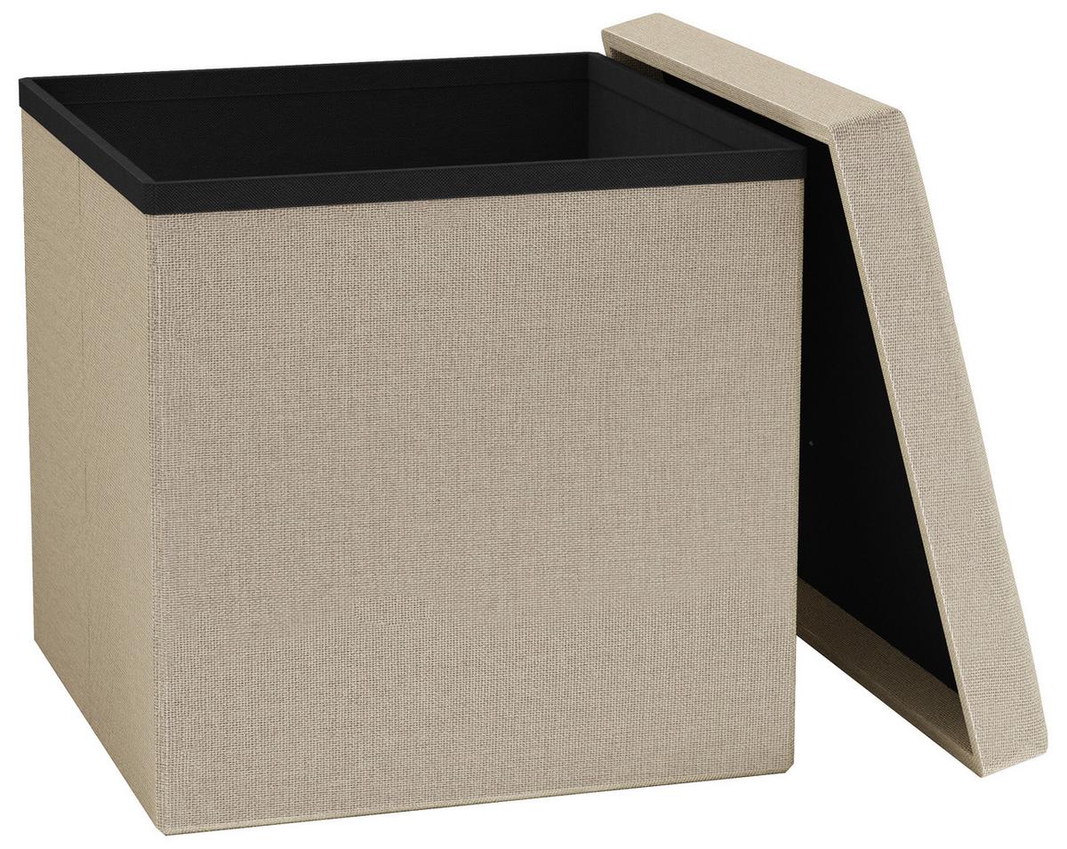 Zaboj Za Sedenje Boxas, Krem Barva - krem barve, Basics, umetna masa/leseni material (38/38/38cm) - MID.YOU
