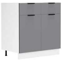 KÜCHENUNTERSCHRANK FASOLA - Weiss/Anthrazit, Trend, Holzwerkstoff/Kunststoff (80/82/46cm) - MID.YOU