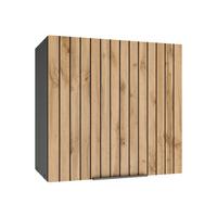 Küchenoberschrank Liverpool H1 Eiche/Graphitfarben - Eiche Wotan/Schwarz, Basics, Holzwerkstoff/Metall (60/57/34cm) - Held