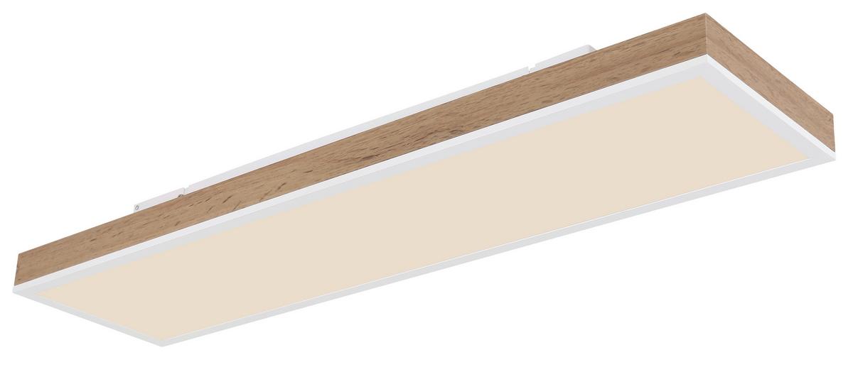 Stropna Led-svetilka Doro, S Sijalko - bela/temno rjava, Natur, kovina/umetna masa (80/20/7,8cm) - Globo