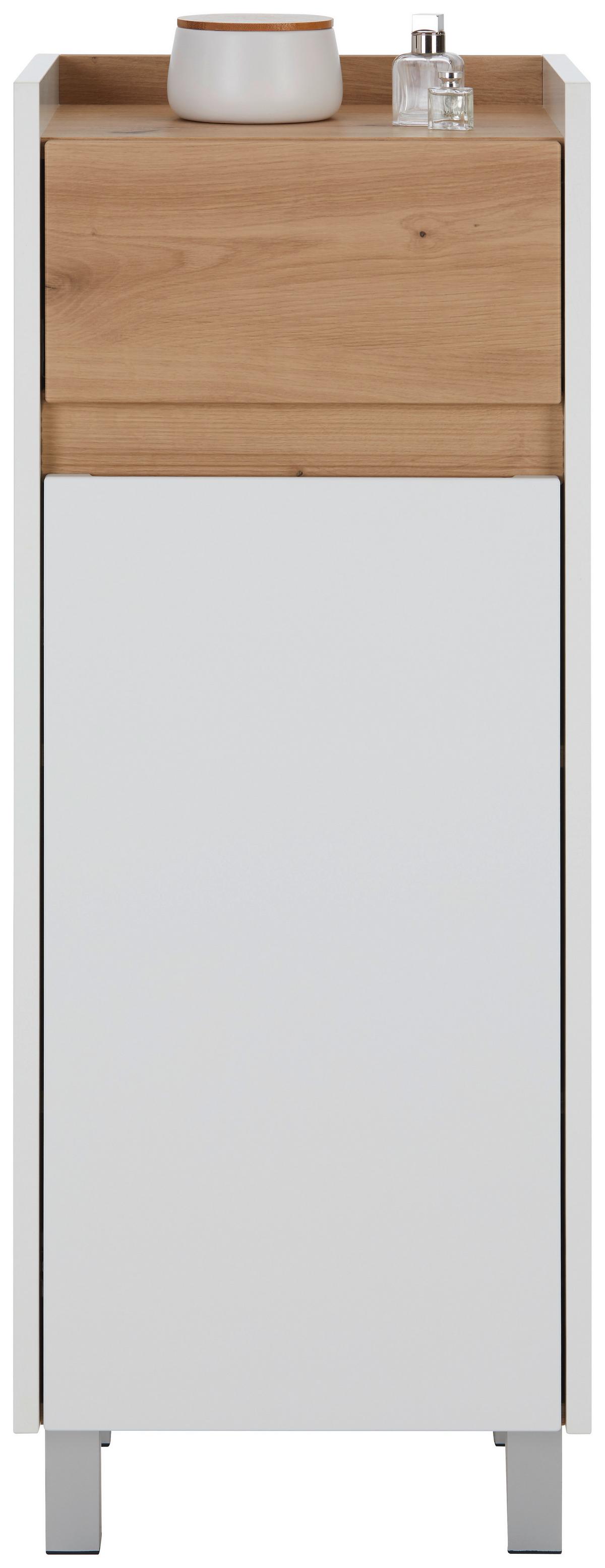 Spodnja Omarica Como -Exklusiv-, Bela, Hrast - barve hrasta/bela, Moderno, umetna masa/leseni material (40/105/33cm) - Premium Living